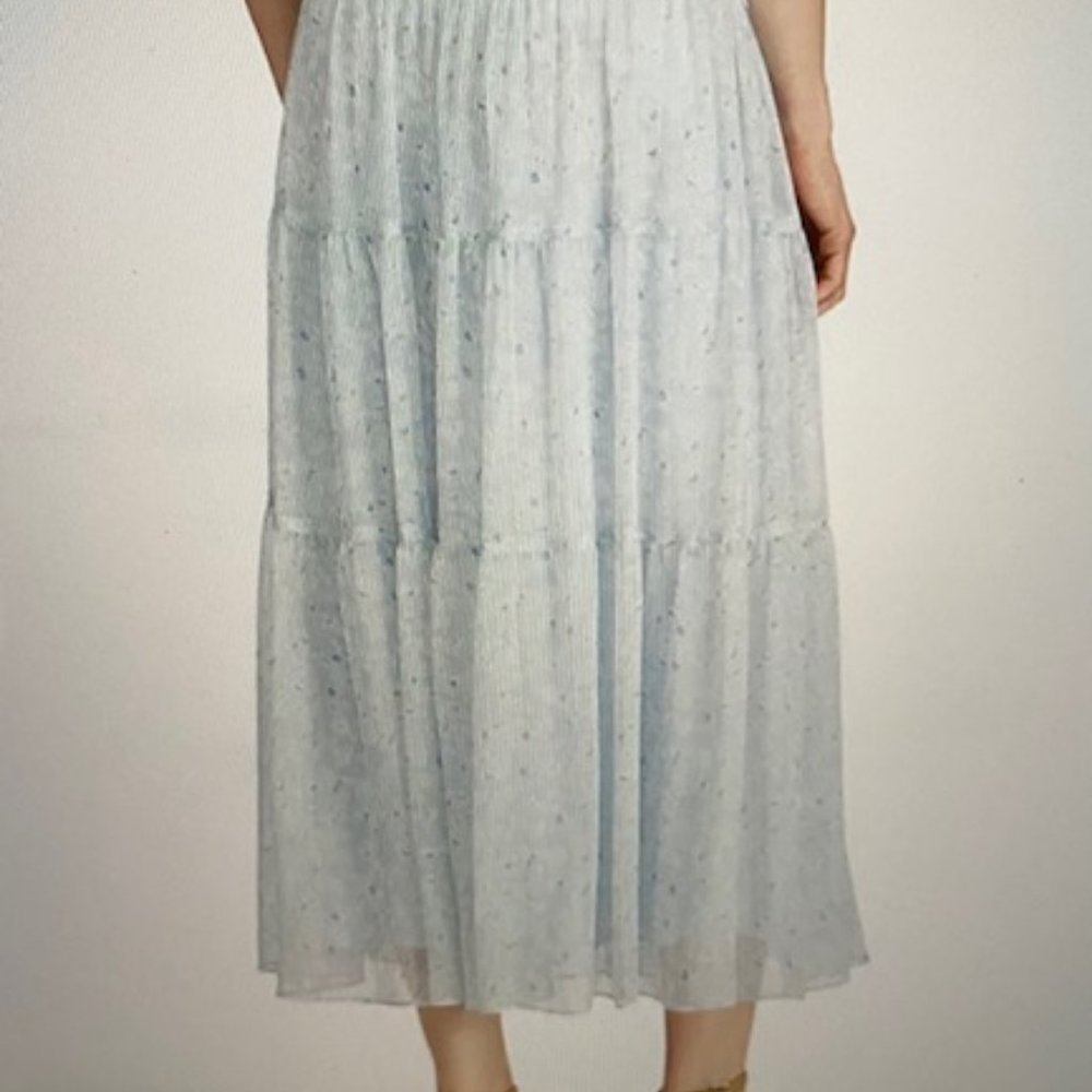 Ralph Lauren Floral Georgette Peasant Skirt, English Blue, Size 2 - Picture 4 of 7